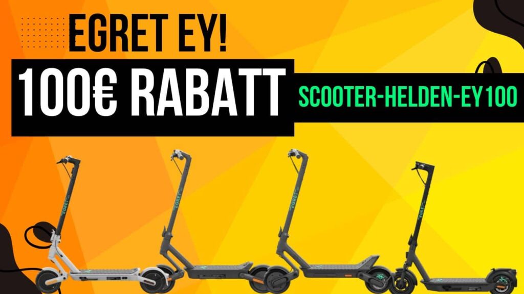 Deutsche Qualität, starkes Design und 100 € Rabatt: Lerne jetzt die Egret Ey!-Modelle kennen und werde Teil der Scooterhelden-Community!