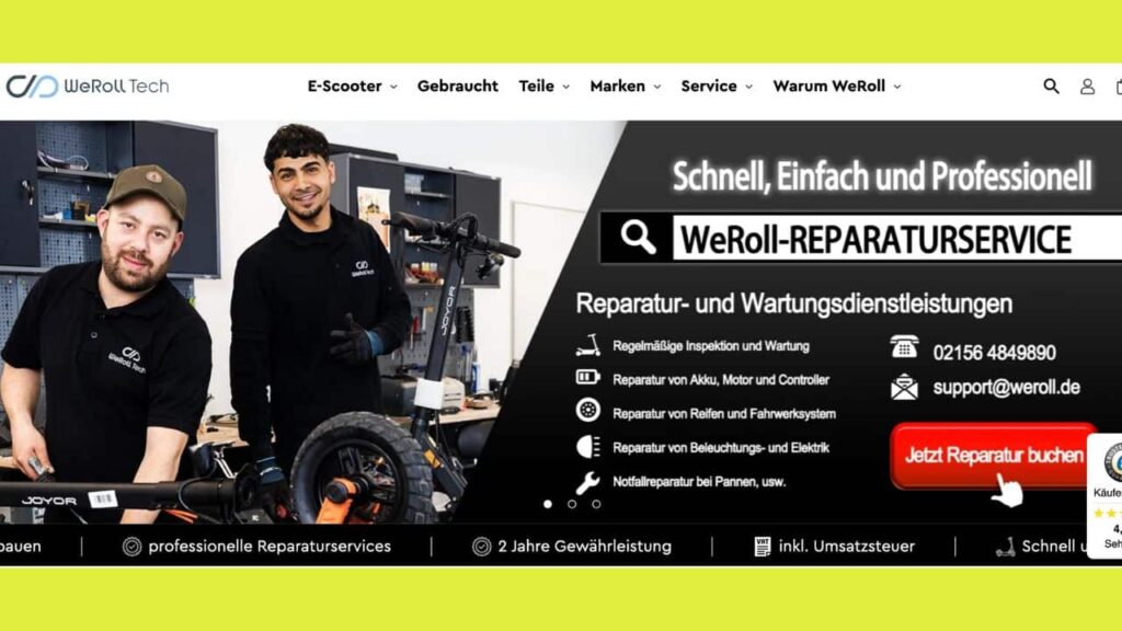 WeRoll: Nachhaltige Mobilität dank eigener Werkstatt Warum ein Besuch in der WeRoll-Werkstatt die beste Entscheidung sein kann? Ich verrate es dir in meinem neuen Blogbeitrag zu Service und Qualität.“