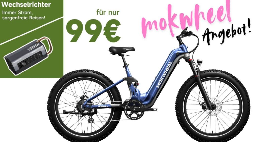 Exklusive Rabatte auf Mokwheel – Jetzt mit Code SH50 und 800€ Rabatt einkaufen Bis zu 800€ Rabatt auf Mokwheel E-Bikes und den Wechselrichter für 99€. Testberichte, Tipps & Gutscheine vom E-Mobilitäts-Influencer.