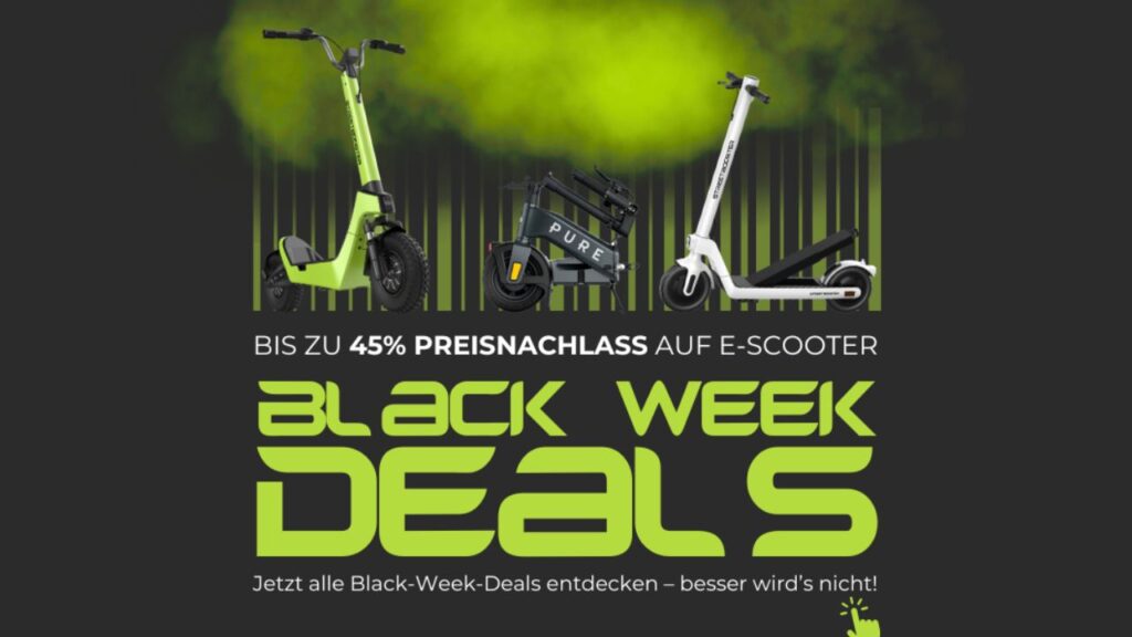 Streetbooster Black Week 2025: Bis zu 45 % Rabatt auf E-Scooter Jetzt sparen: Streetbooster E-Scooter mit bis zu 45 % Rabatt – inklusive Kaufberatung.