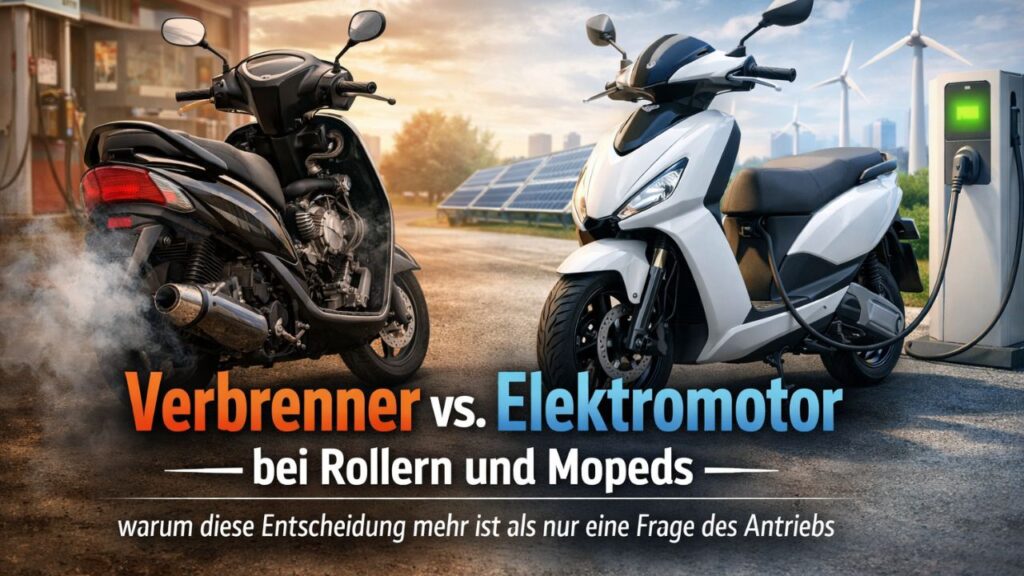 Roller-Zukunft ohne Ideologie: Fakten, Physik und Praxis zum Vergleich von Benzin- und Elektroantrieb.