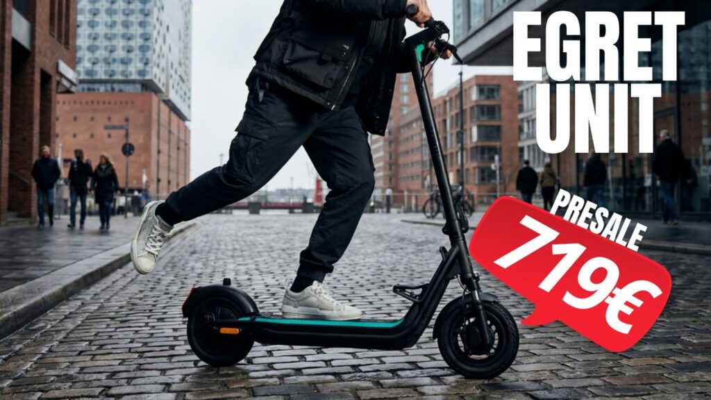 Egret Unit Presale: Der neue 719€ Power-Scooter von Egret. Egret Unit 2026 vorgestellt: 730 Wh Akku, 32 % Steigung & 130 kg Zuladung im Check.