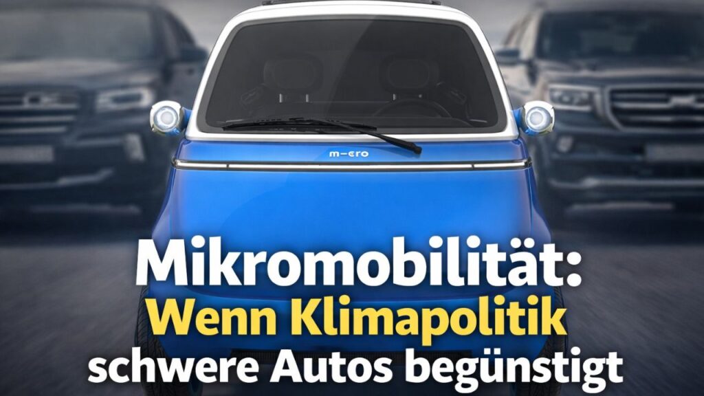 Warum kleine Elektrofahrzeuge wie der Microlino politisch benachteiligt werden, während große Elektroautos gefördert werden.